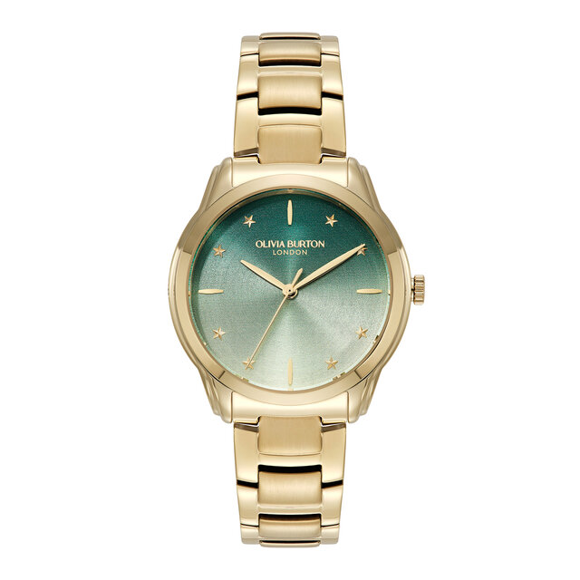Montre-bracelet Colourwave vert d&eacute;grad&eacute; et or 36 mm