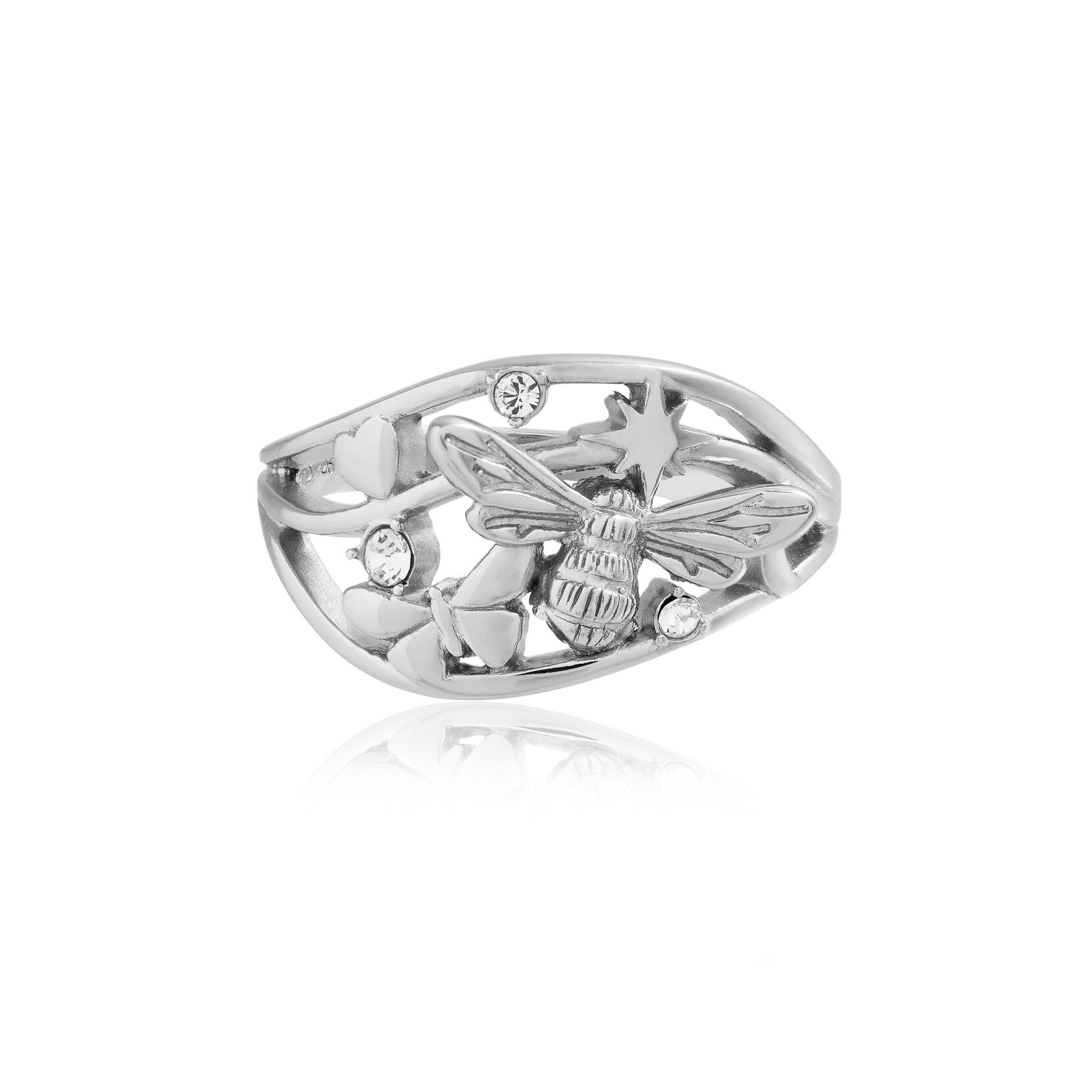 Night Garden Silver Cluster Ring L