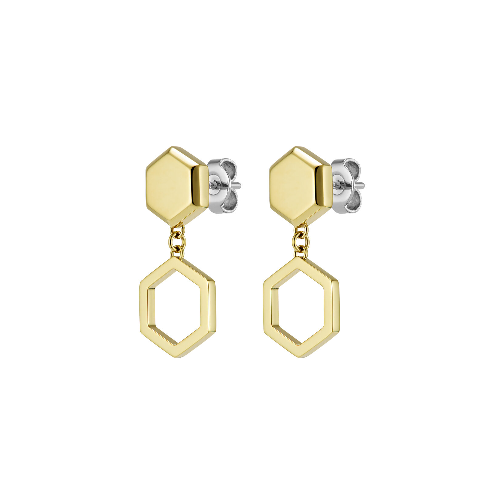 Boucles d’oreille pendantes Ever Stacked Honeycomb Or plaqué