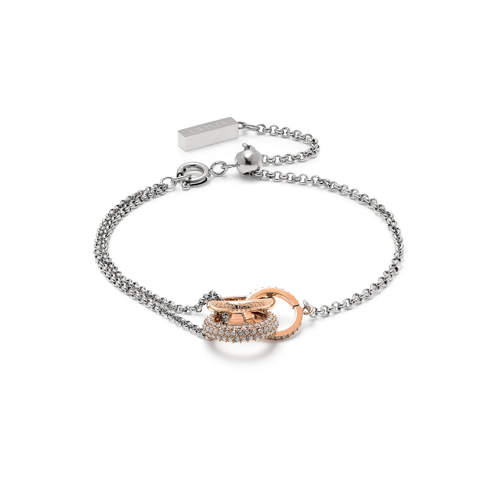 Entwine Silver & Rose Gold Bracelet