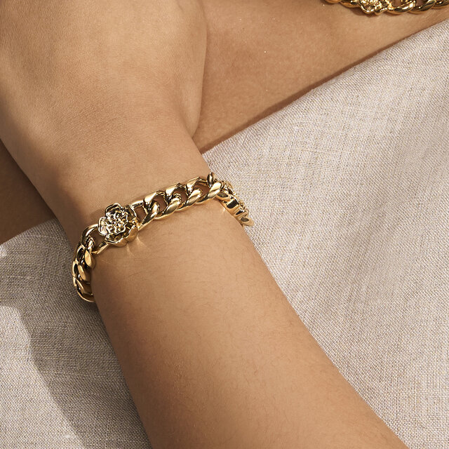 Bracelet Tudor avec Chaîne à Maillons Plaqué Or Rose