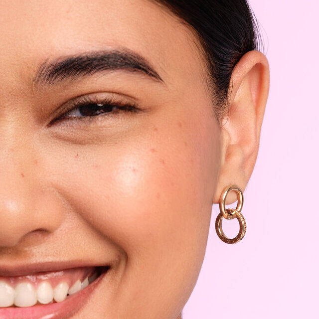 Amity Interlock Rose Gold Plated Stud Earrings