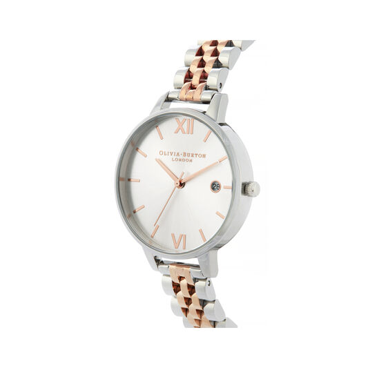 Sunray Silver & Rose Gold Bracelet Watch