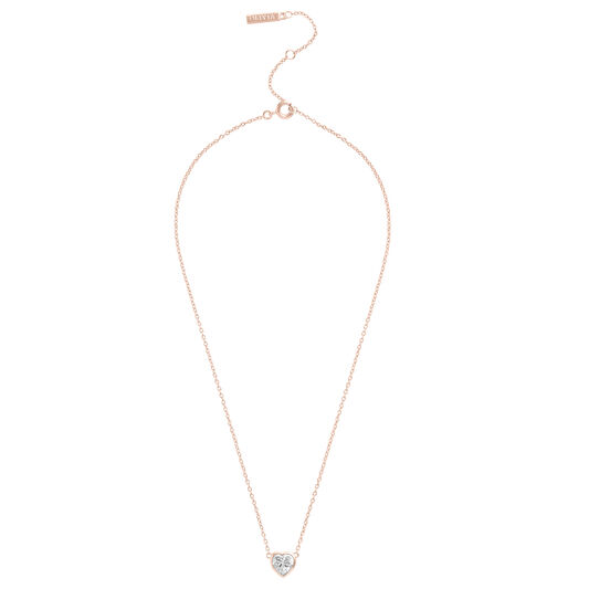 Classic Crystal Heart Necklace Rose Gold