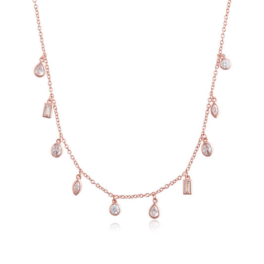 Classics Rose Gold Crystal Charm Necklace