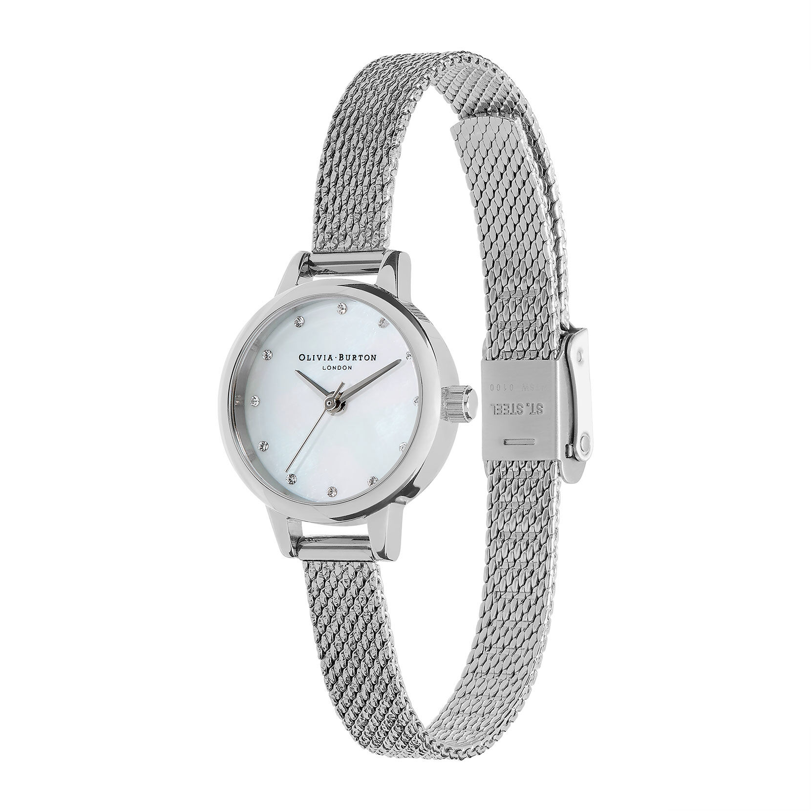 Classics 23mm White & Silver Mesh Watch