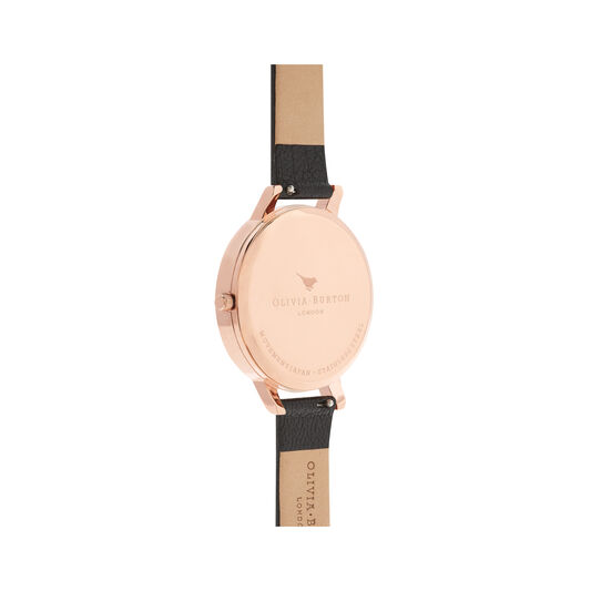 Marble Floral Black & Rose Gold Watch