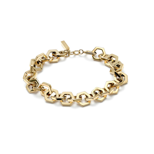 Honeycomb Gold Link Bracelet