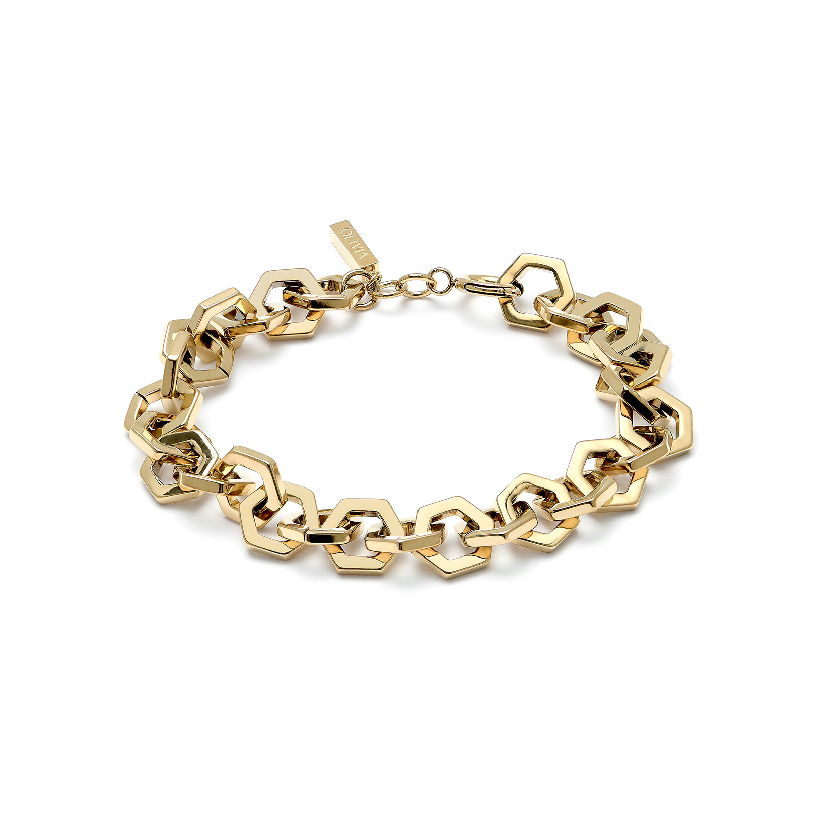 Honeycomb Gold Link Bracelet
