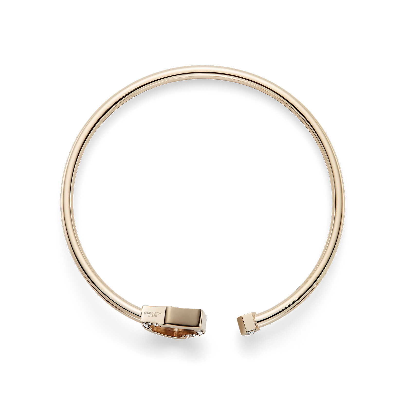 Crystal Honeycomb Rose Gold Plated Bangle