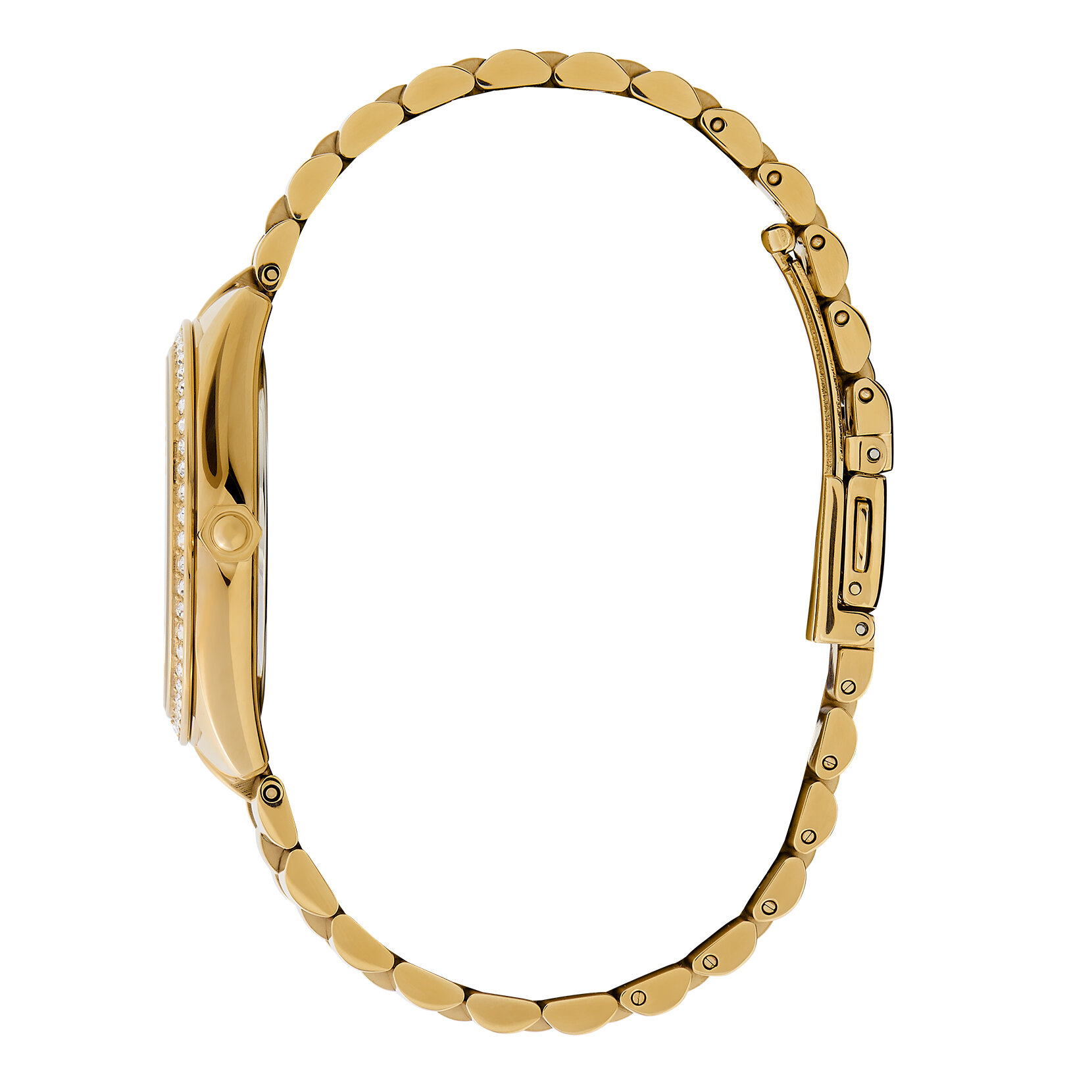 34mm Bejewelled Gold Bracelet Watch