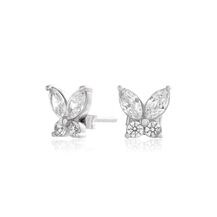 Clous d’oreilles Sparkle Butterfly Marquise Butterfly argent