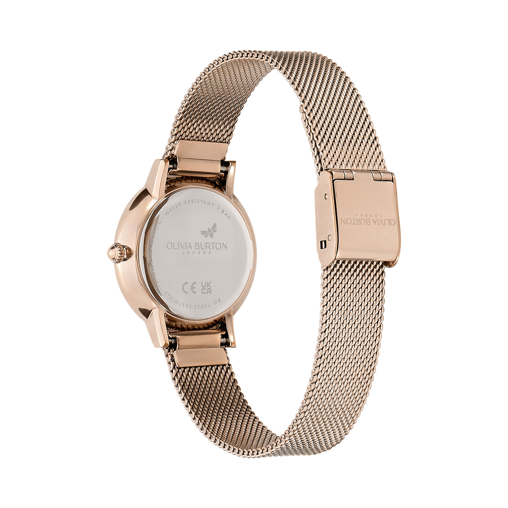 28mm Bee Ultra Slim Carnation Gold Mesh Watch