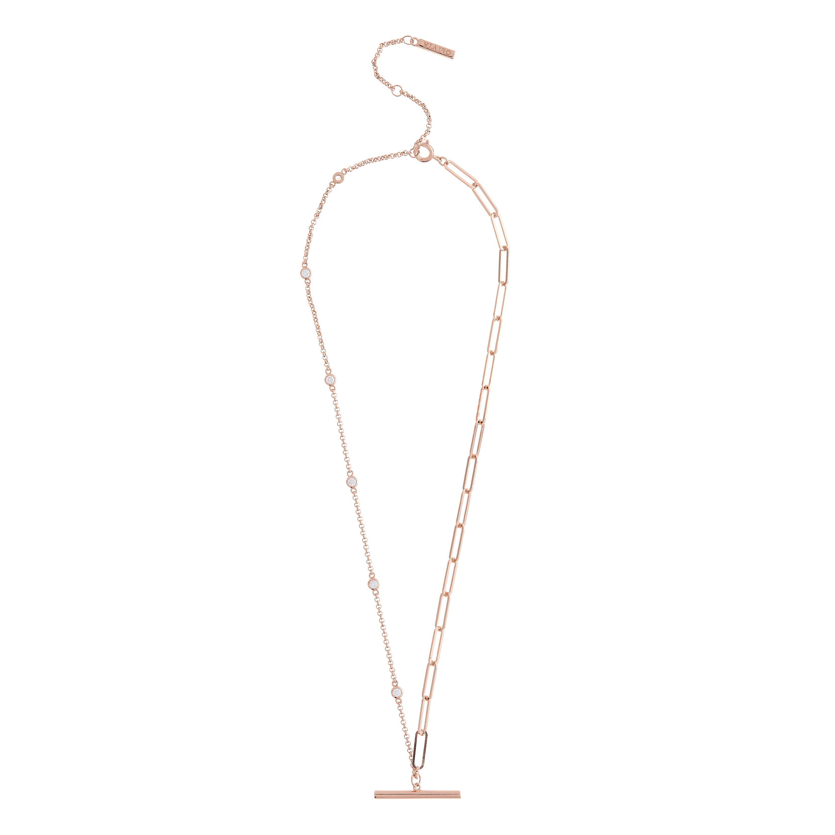 Rose Gold Mismatch Tbar Necklace