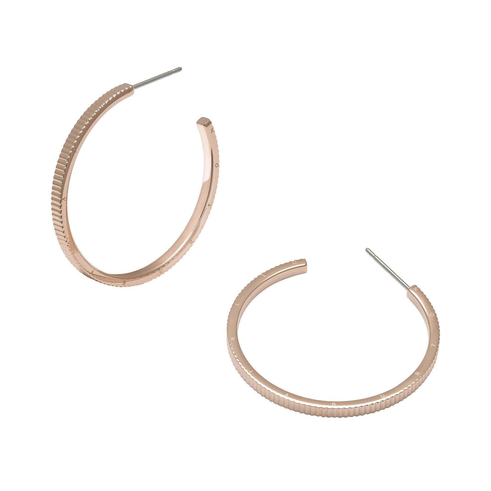 Linear Carnation Gold Hoop Earrings