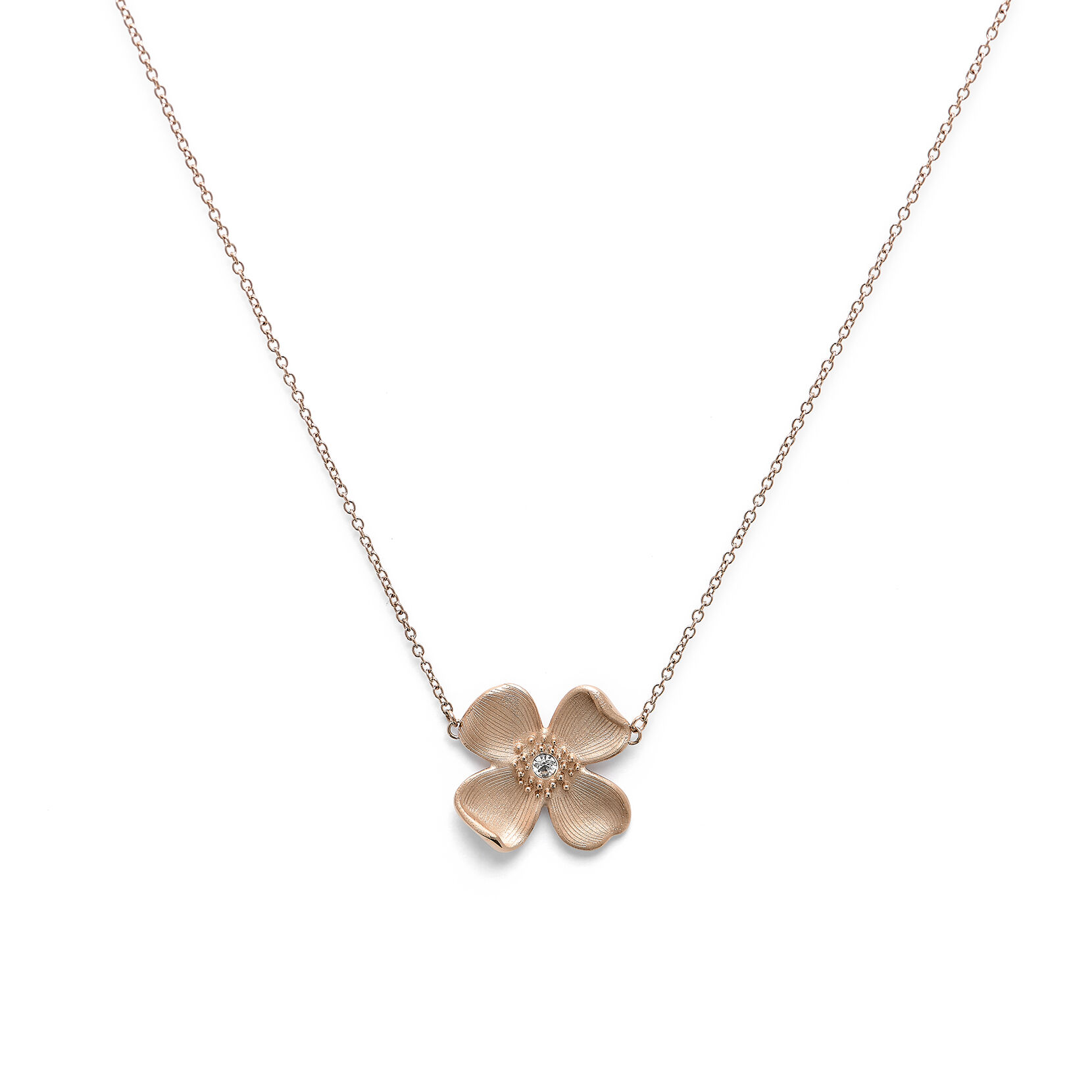 Signature Dogwood Flower Carnation Gold Pendant Necklace Olivia