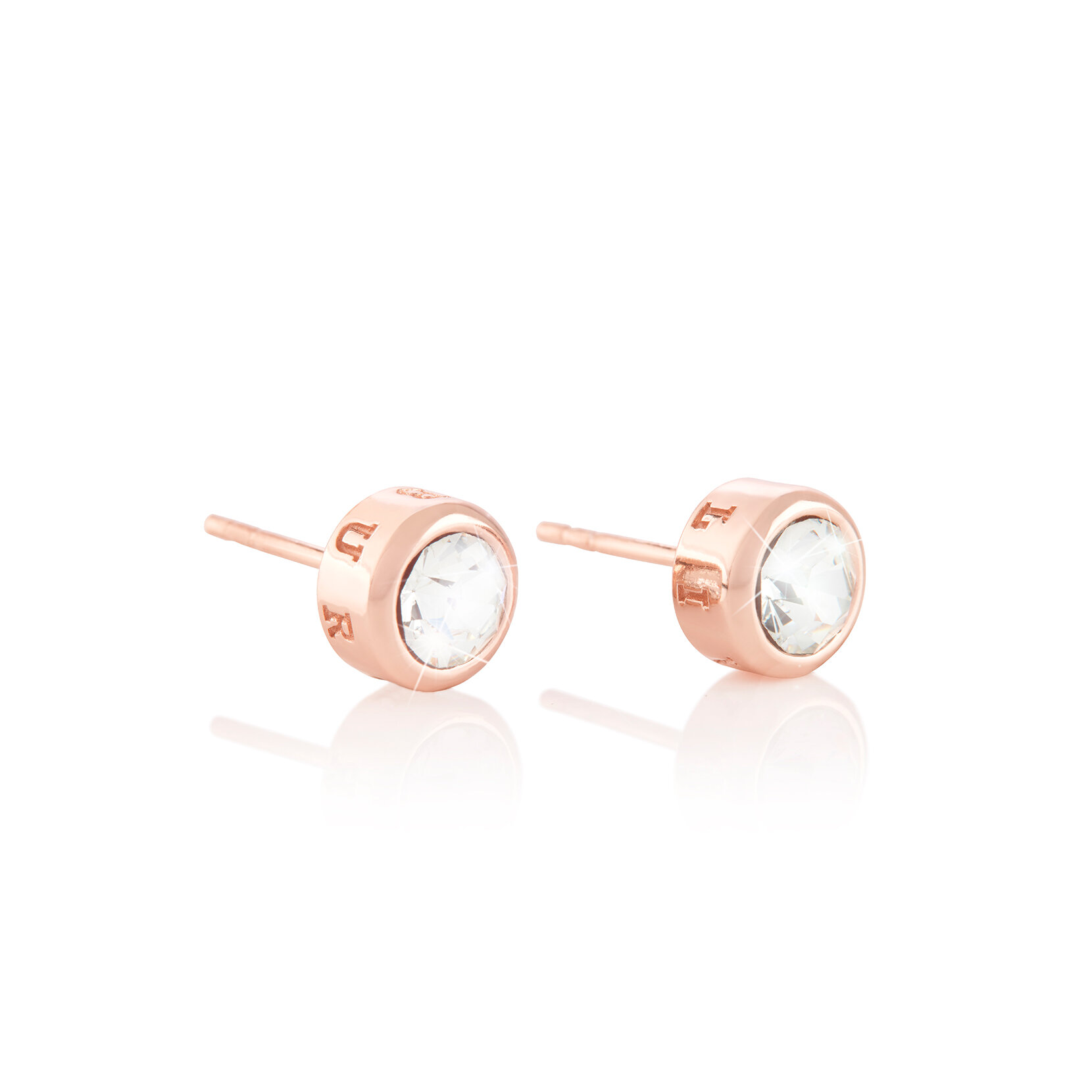 Clous d’oreilles ronds or rose
