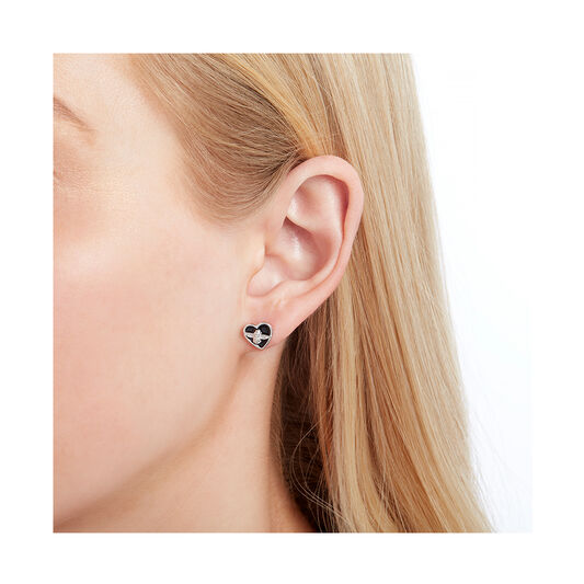 Love Bug Black & Silver Studs