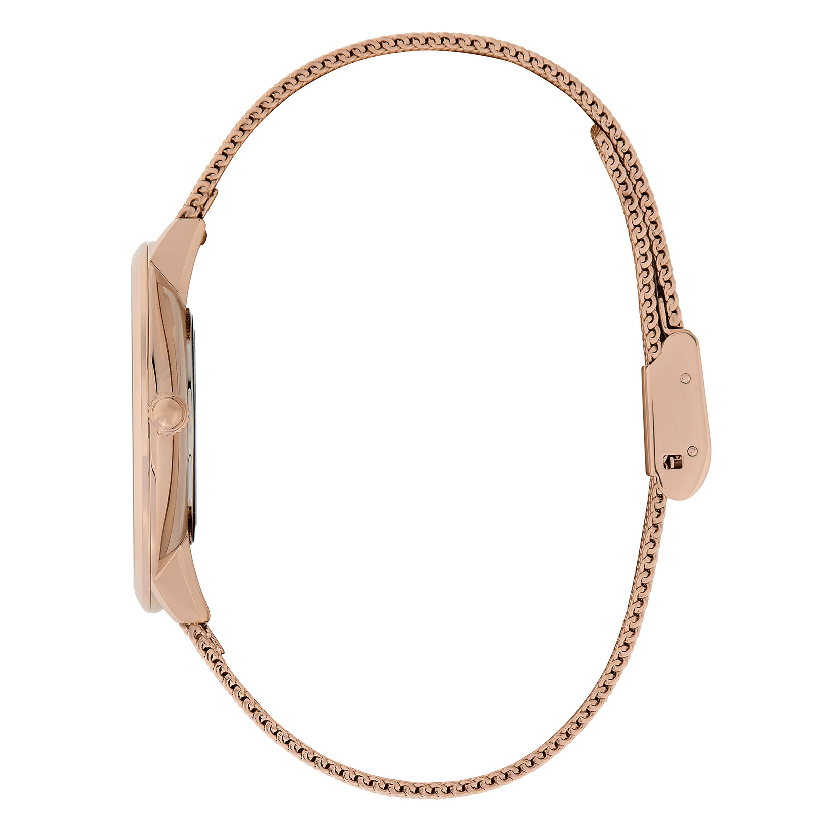 Montre Floral Blooms ultra fine avec bracelet en Rose pastel et Or rose milanais 35 mm