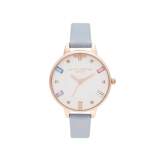 Rainbow Bee Demi Chalk Blue & Rose Gold