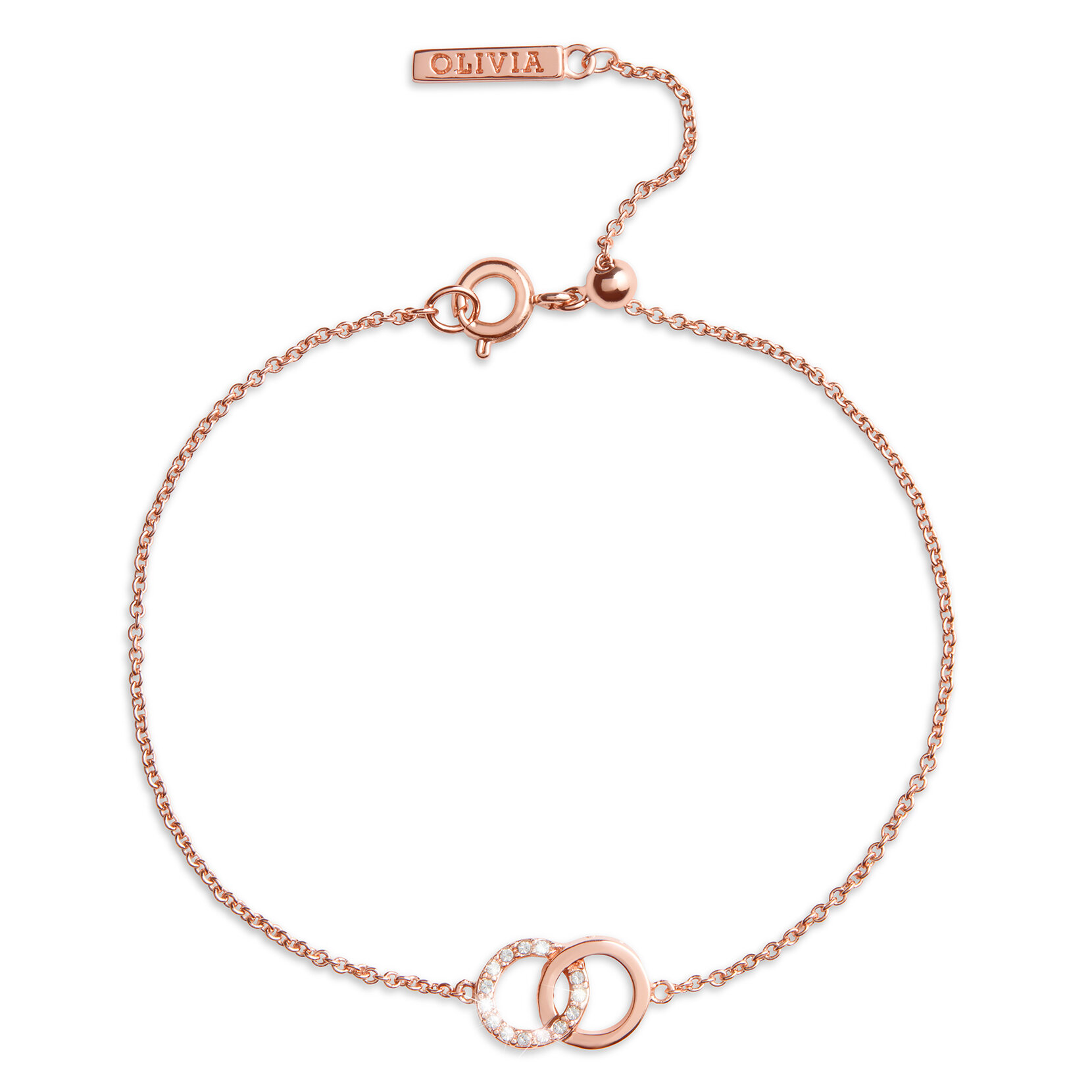 Bracelet chaîne Bejewelled Interlink or rose
