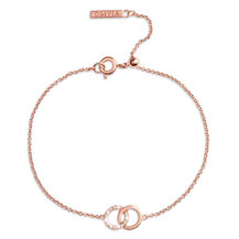 Bejewelled Interlink Chain Bracelet Rose Gold