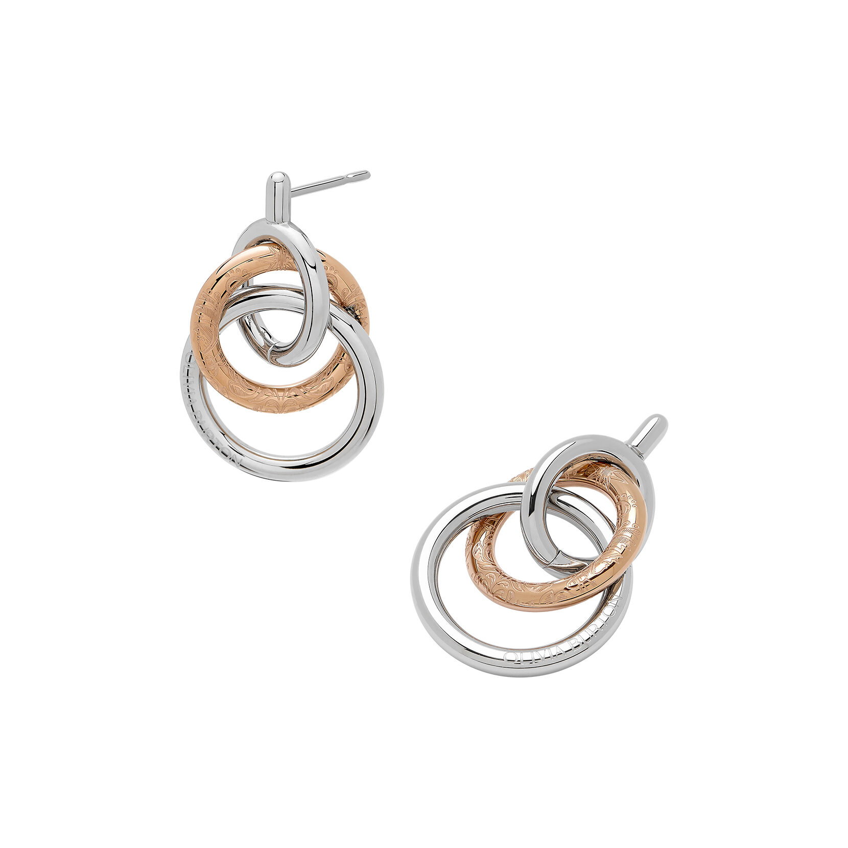 Encircle Silver & Rose Gold Plated Earrings