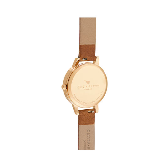 Woven Dial Tan & Gold Watch