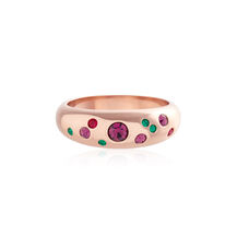 Bague Jewel Tone Rainbow or rose