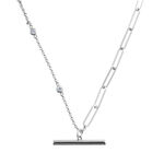 Silver Mismatch Tbar Necklace