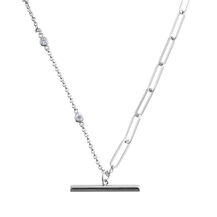 Classic Mismatch Tbar Silver Necklace