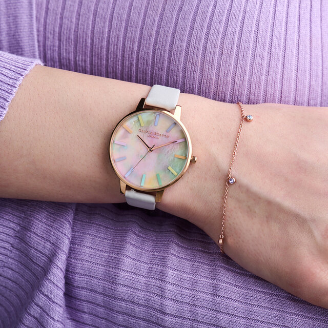 Rose Gold Rainbow Charm Bracelet