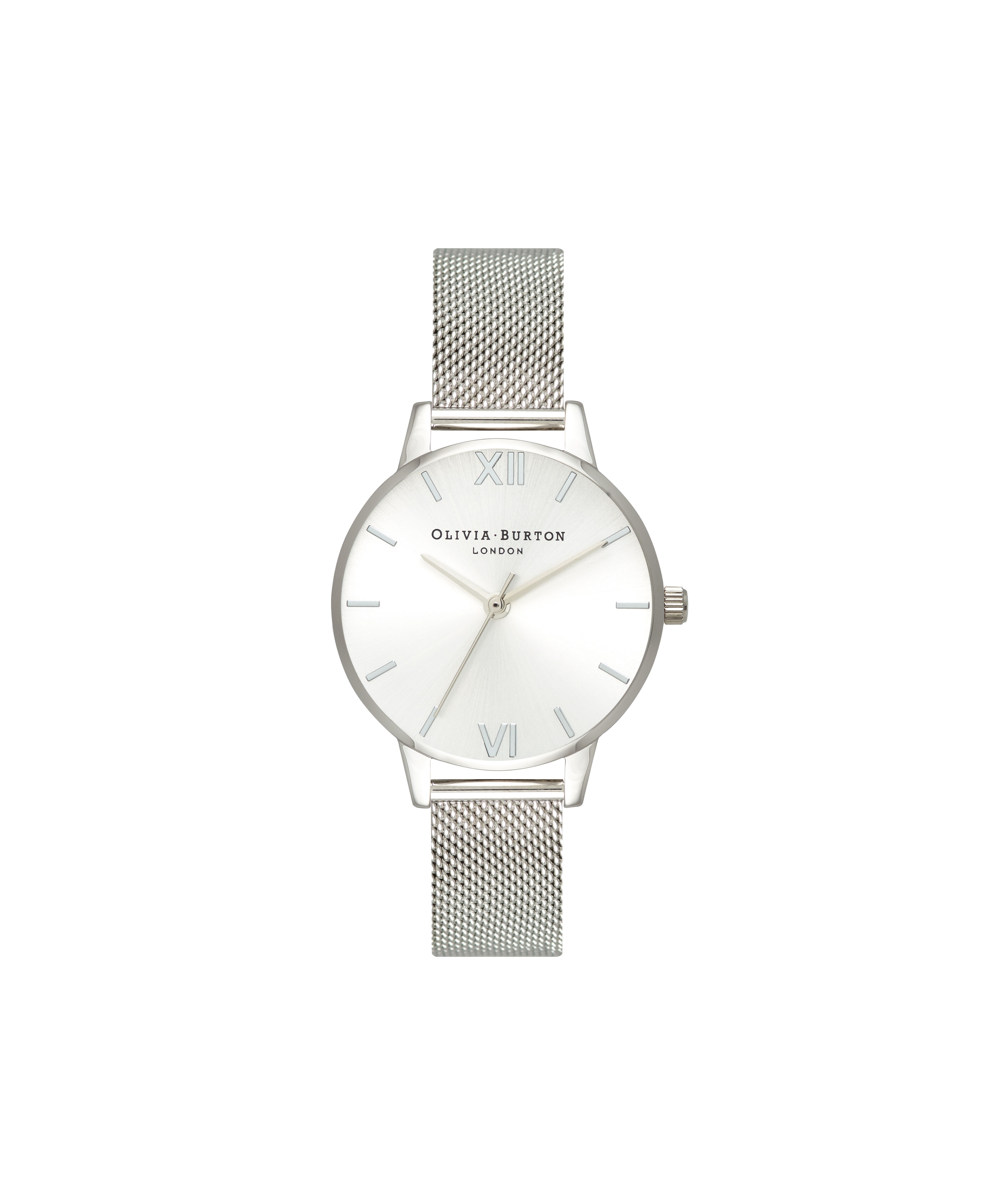 Olivia Burton Sunray Silver Mesh Watch 2024 www.alhudapk