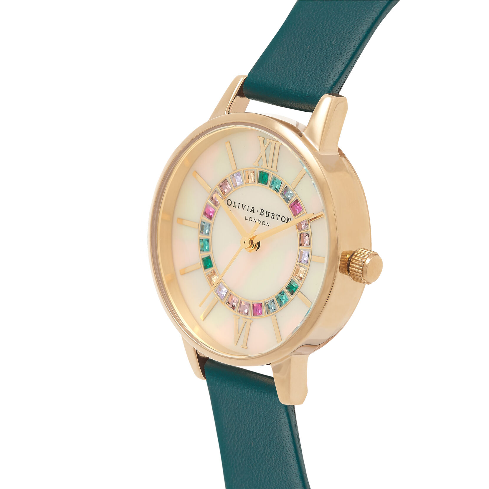 Sparkle Wonderland Cream Midi Dial, Teal & Gold Watch