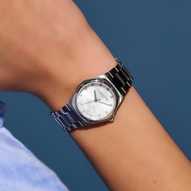 28mm Mini Hexa White & Silver Bracelet Watch