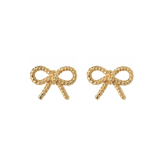 Vintage Bow Gold Earrings