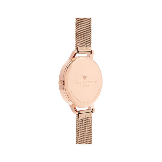 Signature Floral Rose Gold Mesh Watch