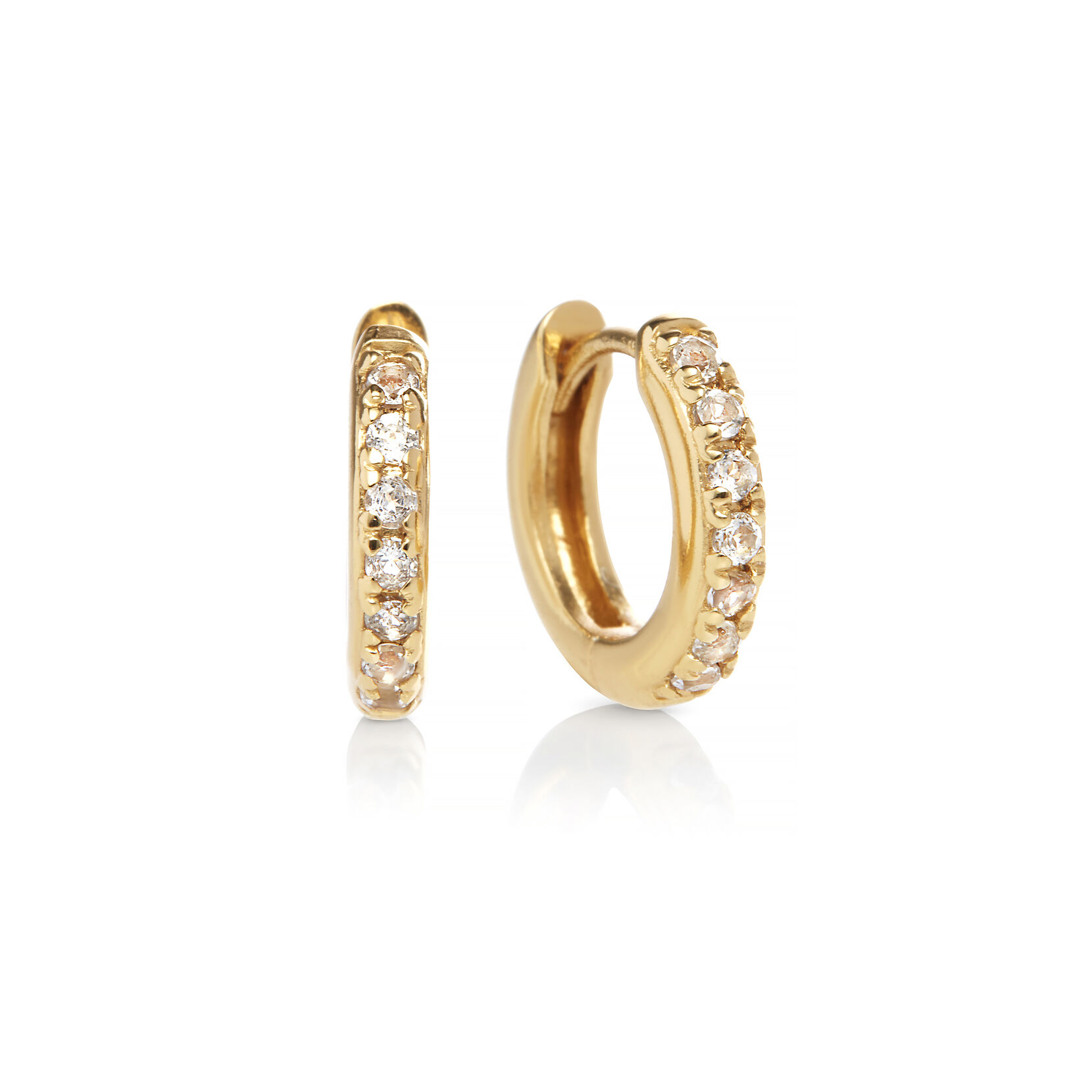 Gold huggie hoops clearance