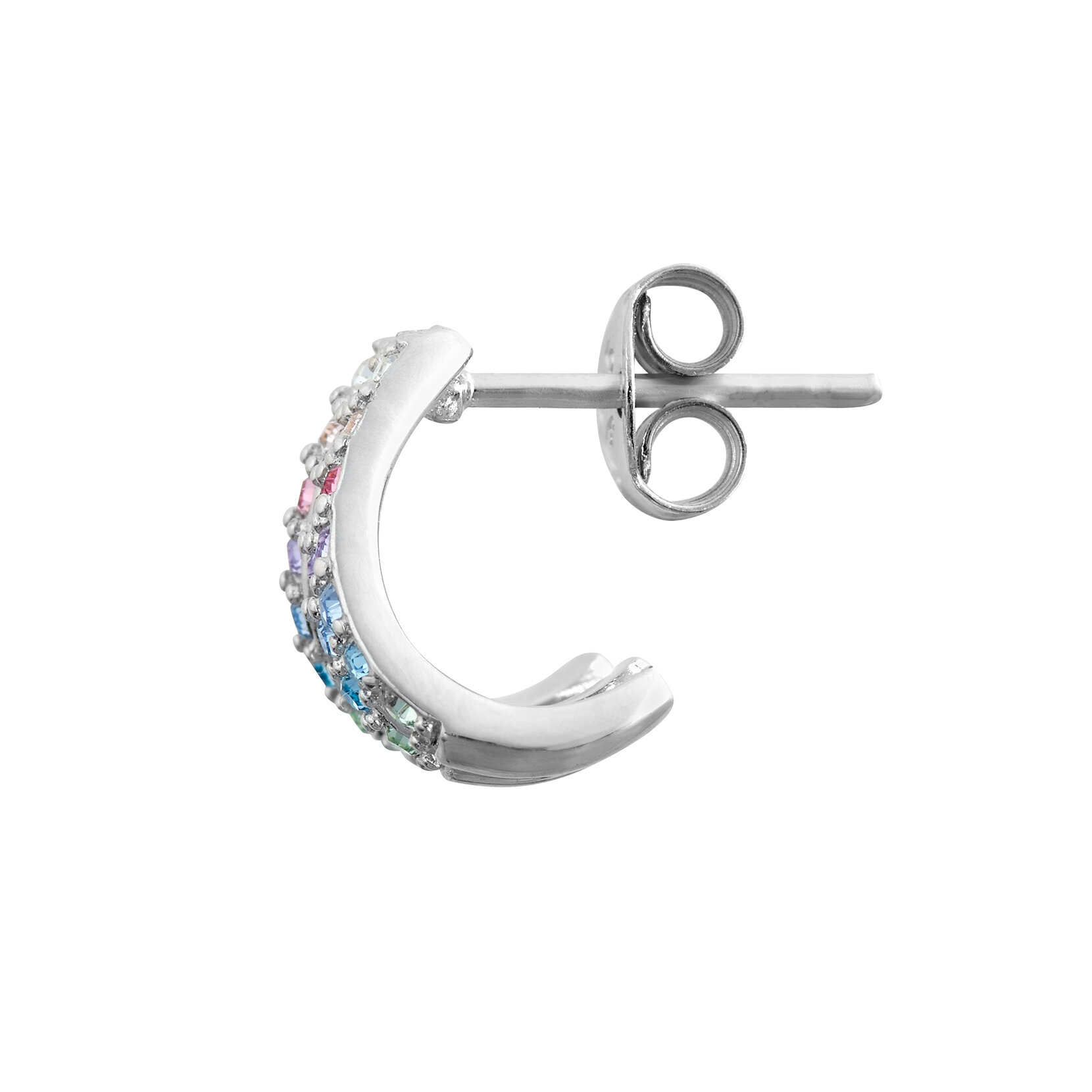 Silver Rainbow Claw Earrings