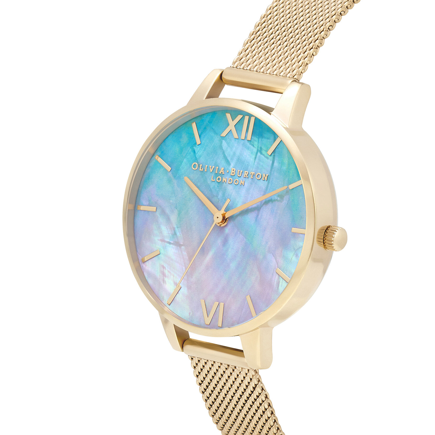 34mm Multicoloured & Gold Mesh Watch