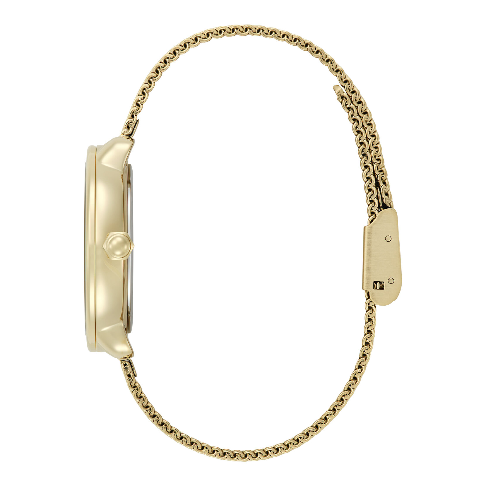 34mm Moon Phase White & Gold Mesh Watch