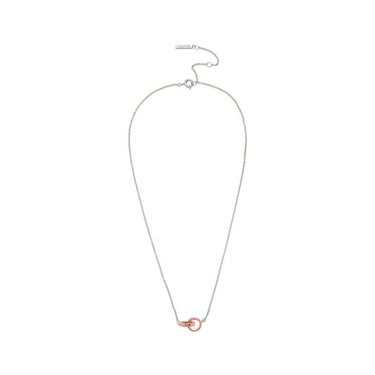 Interlink Silver & Rose Gold Necklace