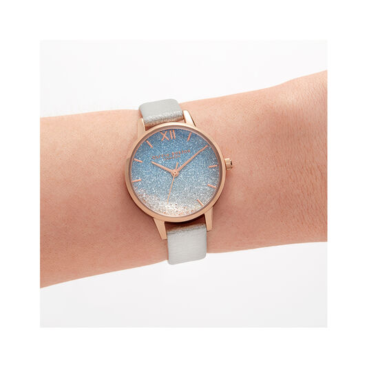 Wishing Wave Glitter and Rose Gold Watch
