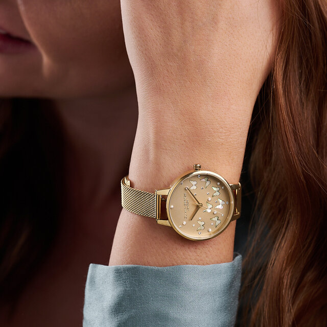 34mm Champagne & Gold Mesh Watch