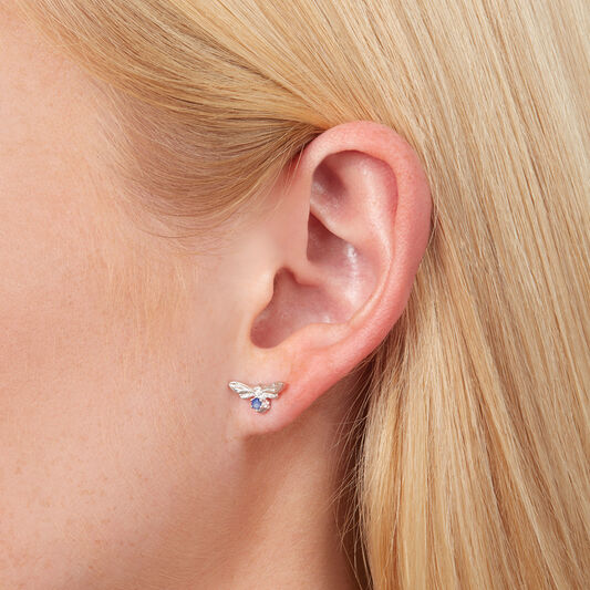 Celebration Stones Celebration Bee Studs Silver & Lapis (September)