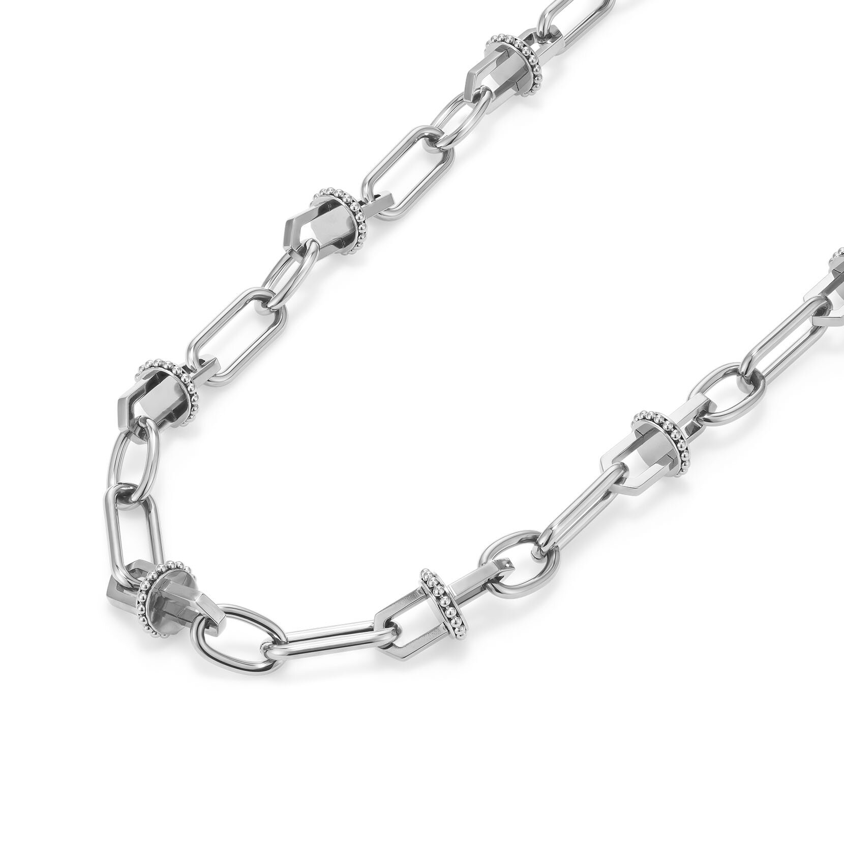 Mini Anchor Link Silver Tone Necklace