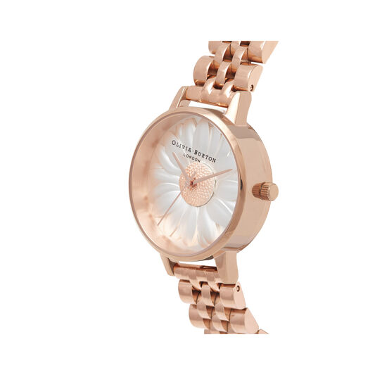 3D Daisy Rose Gold Bracelet Watch
