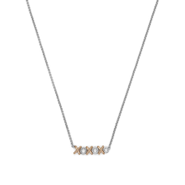 Collier XO Entwine Plaqu&eacute; Or Rose & Argent