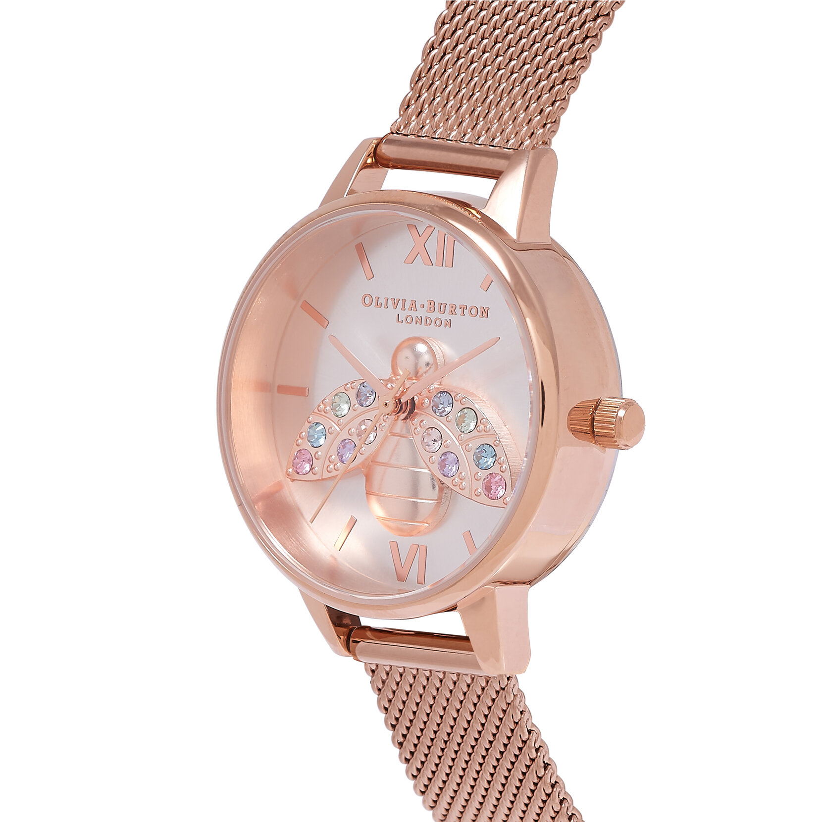 30mm Sunray Rose Gold Mesh Watch