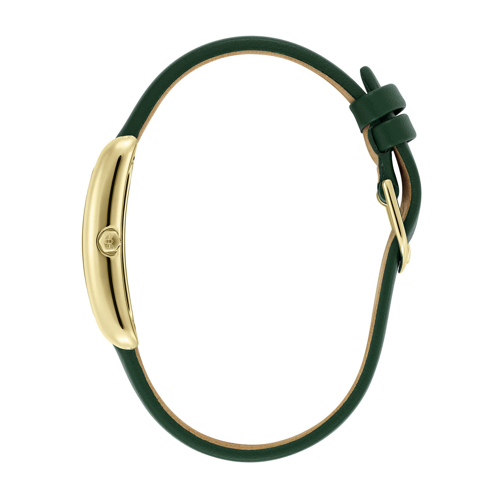 Bracelet de Montre en Cuire Grove 23mm Or & Vert Forêt